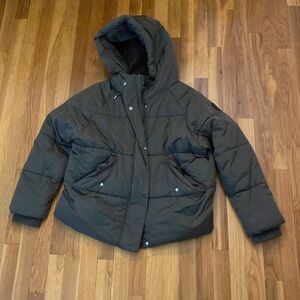 DKNY Women’s Green Puffer Jacket Size M